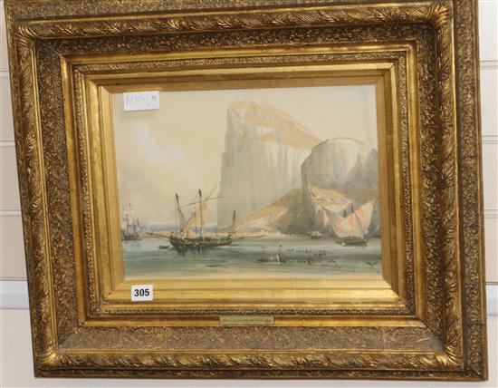 Grimshaw, London scene and a David Roberts lithograph print Gibraltar